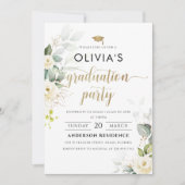 White Roses Graduation Party Uitnodiging (Voorkant)