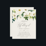 White Roses Green Leaf over een begrotingsweddensc<br><div class="desc">White Roses Green Leaf over een uitnodiging voor begrotingsweddenschappen</div>