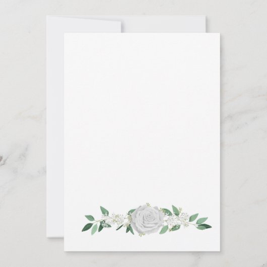 White Roses Greenery 25th Wedding Jubileum Kaart (Achterkant)