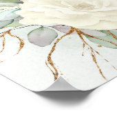 White Roses Greenery Alfabetical Seating Chart Poster (Hoek)