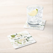 White Roses Greenery Bedankt Kartonnen Onderzetters (Insitu)