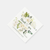 White Roses Greenery Bedankt Servet (Hoek)