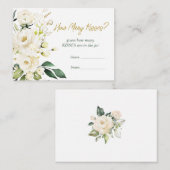 White Roses Greenery Bridal raden hoeveel Kisses Informatiekaartje (Voorkant / Achterkant)