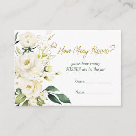 White Roses Greenery Bridal raden hoeveel Kisses Informatiekaartje