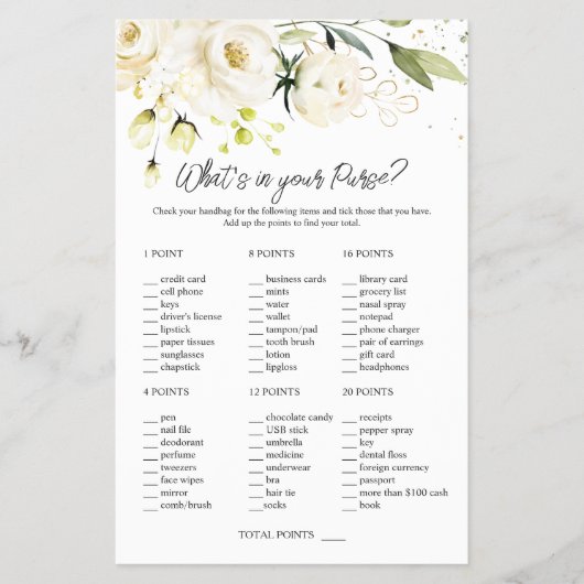 White Roses Greenery Bridal Wat zit er in je tas Flyer (Voorkant)