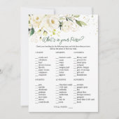 White Roses Greenery Bridal Wat zit er in je tas Kaart (Voorkant)