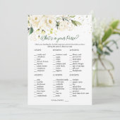 White Roses Greenery Bridal Wat zit er in je tas Kaart (Staand voorkant)