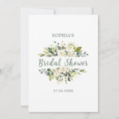 White Roses Greenery Bridal Wat zit er in je tas Kaart (Achterkant)