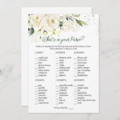 White Roses Greenery Bridal Wat zit er in je tas Kaart (Voorkant / Achterkant)