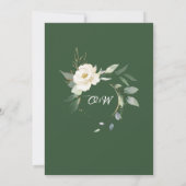 White Roses Greenery Floral Engagement Party Kaart (Achterkant)