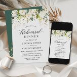 White Roses Greenery Floral Rehearsal Dinner Kaart<br><div class="desc">Verzamel je geliefden voor een gedenkwaardig repetitief diner met deze White Roses Greenery Floral Rehearsal Dinner Invitation. Het verbluffende bloemontwerp is geaccentueerd met groene en witte rozen, waardoor een gesofisticeerd en romantisch gevoel ontstaat. De uitnodiging kan eenvoudig worden aangepast met Zazzle's ontwerpgereedschap, zodat u uw persoonlijke aanraking aan de uitnodiging...</div>