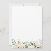 White Roses Greenery Foliage Wedding Invitation Kaart (Achterkant)