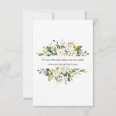 White Roses Greenery Foliage Wedding Save the Date Kaart (Achterkant)