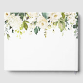 White Roses Greenery gebladerte bruiloft gastenboe Gastenboek (Achterkant)