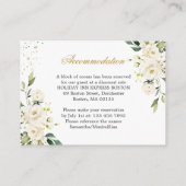 White Roses Greenery Wedding Reception Enclosure Informatiekaartje (Achterkant)
