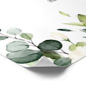 White Roses Greenery Wedding Welcome Sign Poster (Hoek)