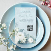 White Roses Hellebores Silver Eucalyptus Wedding Informatiekaartje