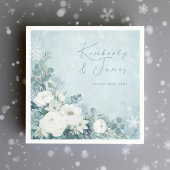 White Roses Hellebores Silver Eucalyptus Wedding Servet