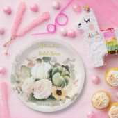 White Roses Herfst pompoenen Papieren Bordje (Feest)