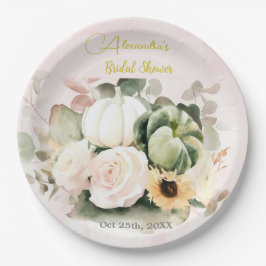 White Roses Herfst pompoenen Papieren Bordje