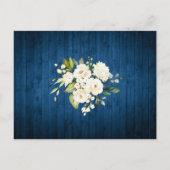 White Roses Lace Rustic Wedding Invitation Card Briefkaart (Achterkant)