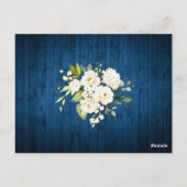 White Roses Lace Rustic Wedding Invitation Card Briefkaart (Achterkant)