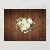 White Roses Lace Rustic Wedding Invitation Card Briefkaart (Achterkant)