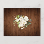 White Roses Lace Rustic Wedding Invitation Card Briefkaart (Achterkant)