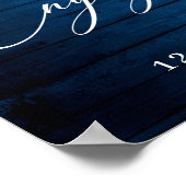 White Roses Lantern Blue Wood Engagement Party Poster (Hoek)