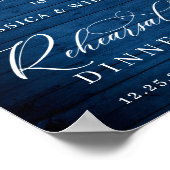 White Roses Lantern Blue Wood Rehearsal Dinner Poster (Hoek)