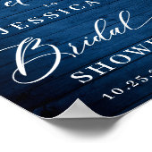 White Roses Lantern Blue Wood Vrijgezellenfeest Poster (Hoek)