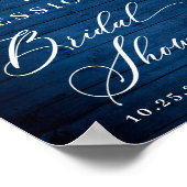 White Roses Lantern Blue Wood Vrijgezellenfeest Poster (Hoek)