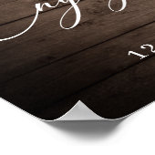 White Roses Lantern Rustic Wood Engagement Party Poster (Hoek)