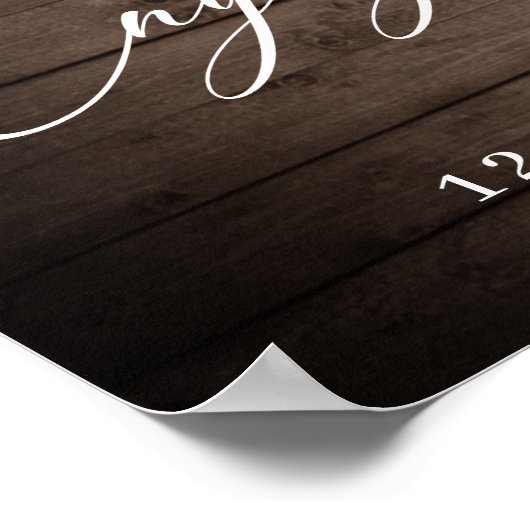 White Roses Lantern Rustic Wood Engagement Party Poster (Hoek)