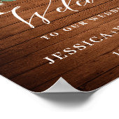 White Roses Lantern Rustic Wood Welcome Weddenscha Poster (Hoek)