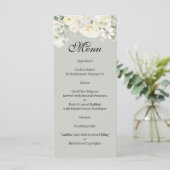 White Roses Light Green Menu (Staand voorkant)