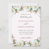 White Roses Lijst bruiloft uitnodiging Sjabloon (Voorkant)