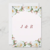 White Roses Lijst bruiloft uitnodiging Sjabloon (Achterkant)