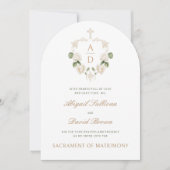 White Roses Lijst Monogrammen Kaart (Voorkant)