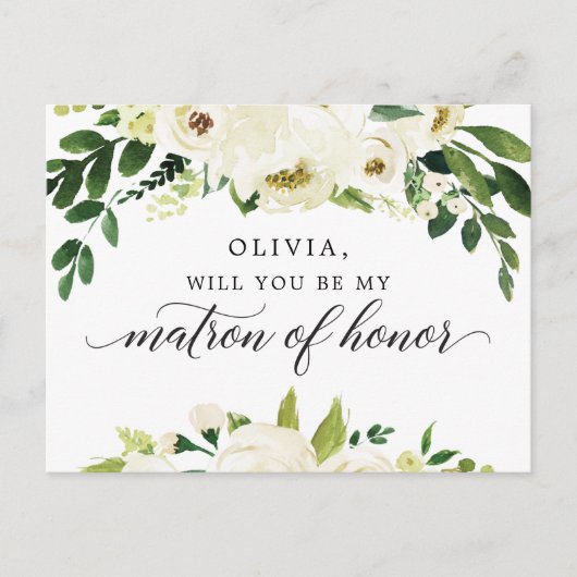 White Roses Matron of Honor proposal Kaart (Voorkant)