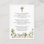White Roses Memorial Photo Prayer Card Visitekaartje (Achterkant)