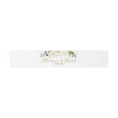 White Roses Monogram Weddenschap Belly Band Uitnodigingen Wikkel (Vlak)