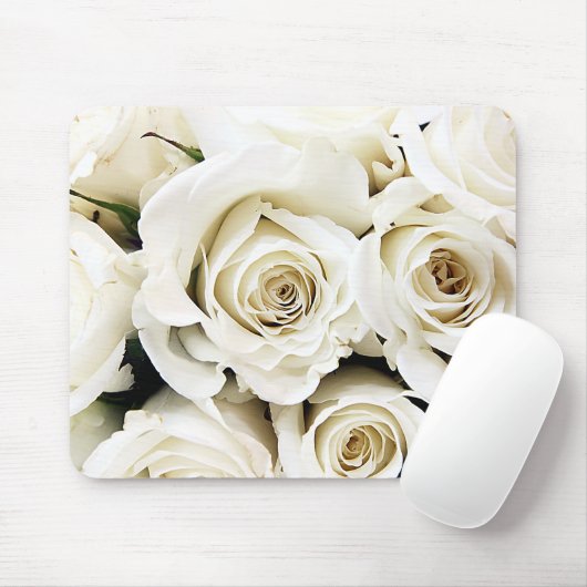 White Roses Mousepad Muismat (Met muis)