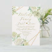 White Roses Niets Fancy Gewoon Liefde Elopement Kaart (Staand voorkant)