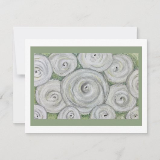 White Roses Note card Kaart (Voorkant)