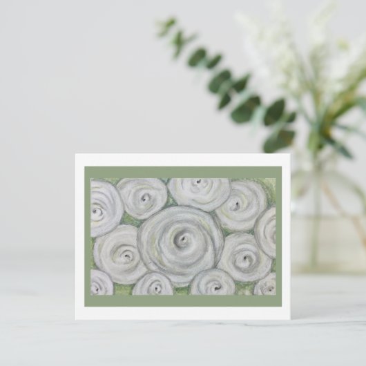 White Roses Note card Kaart (Staand voorkant)