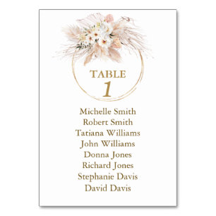 White Roses Pampas Grass Baptism Separate Chart Kaart