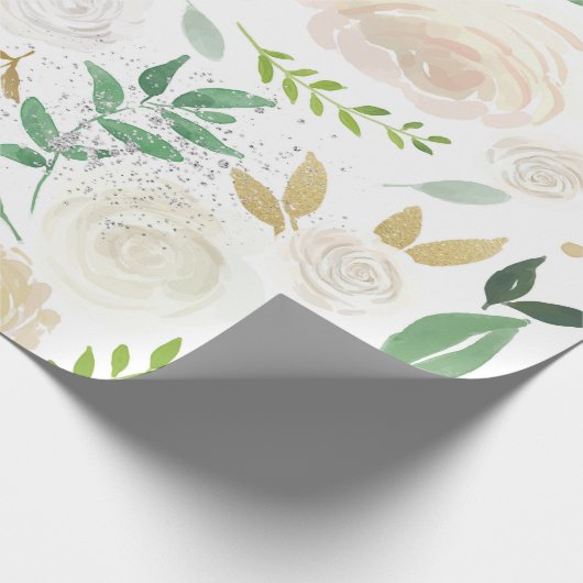 White Roses Pattern Cadeaupapier (Hoek)