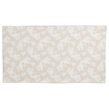White Roses Pattern over Tan Light Brown