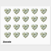 White Roses Personalized Heart Wedding Sticker (Vel)